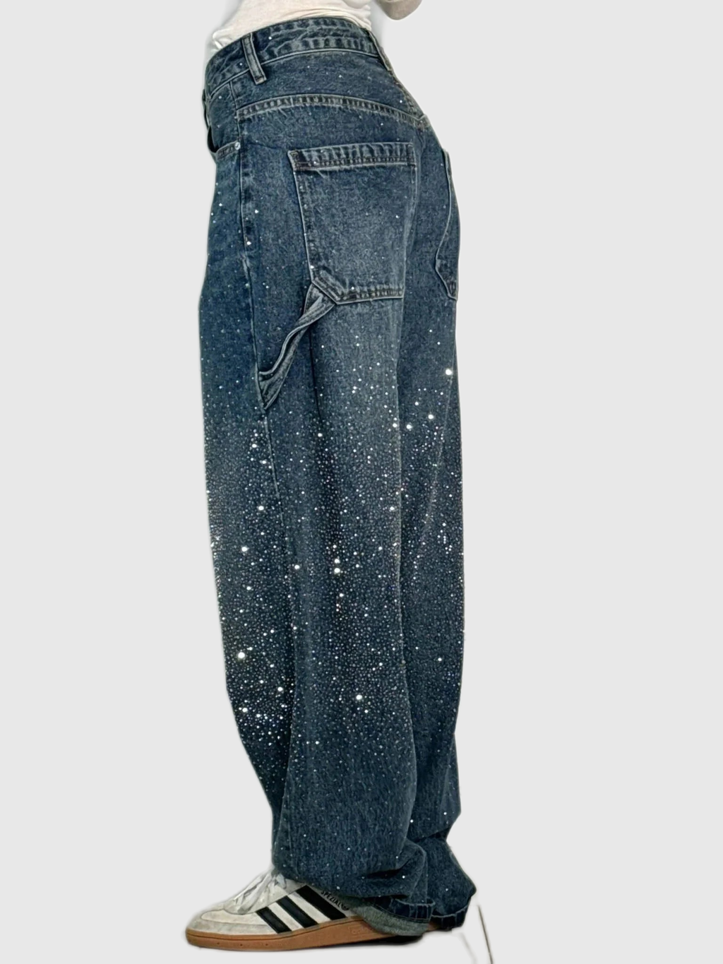 Embellished Balloon Leg Cargo Jeans