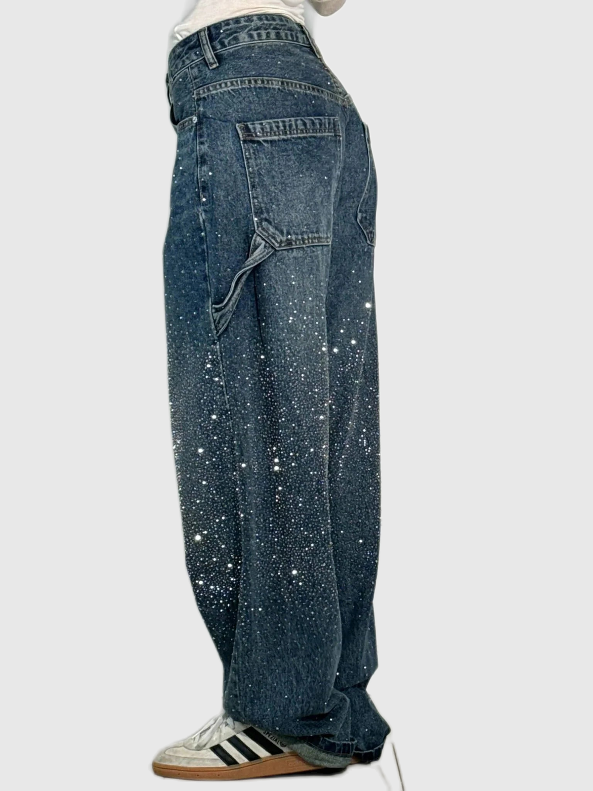 Embellished Balloon Leg Cargo Jeans