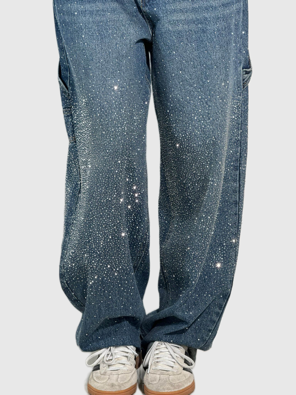 Embellished Balloon Leg Cargo Jeans