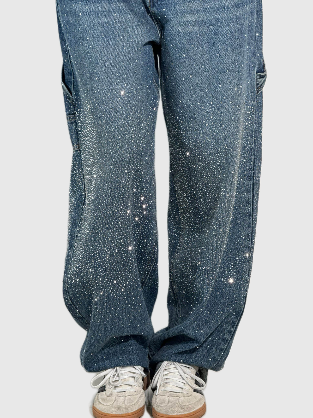 Embellished Balloon Leg Cargo Jeans