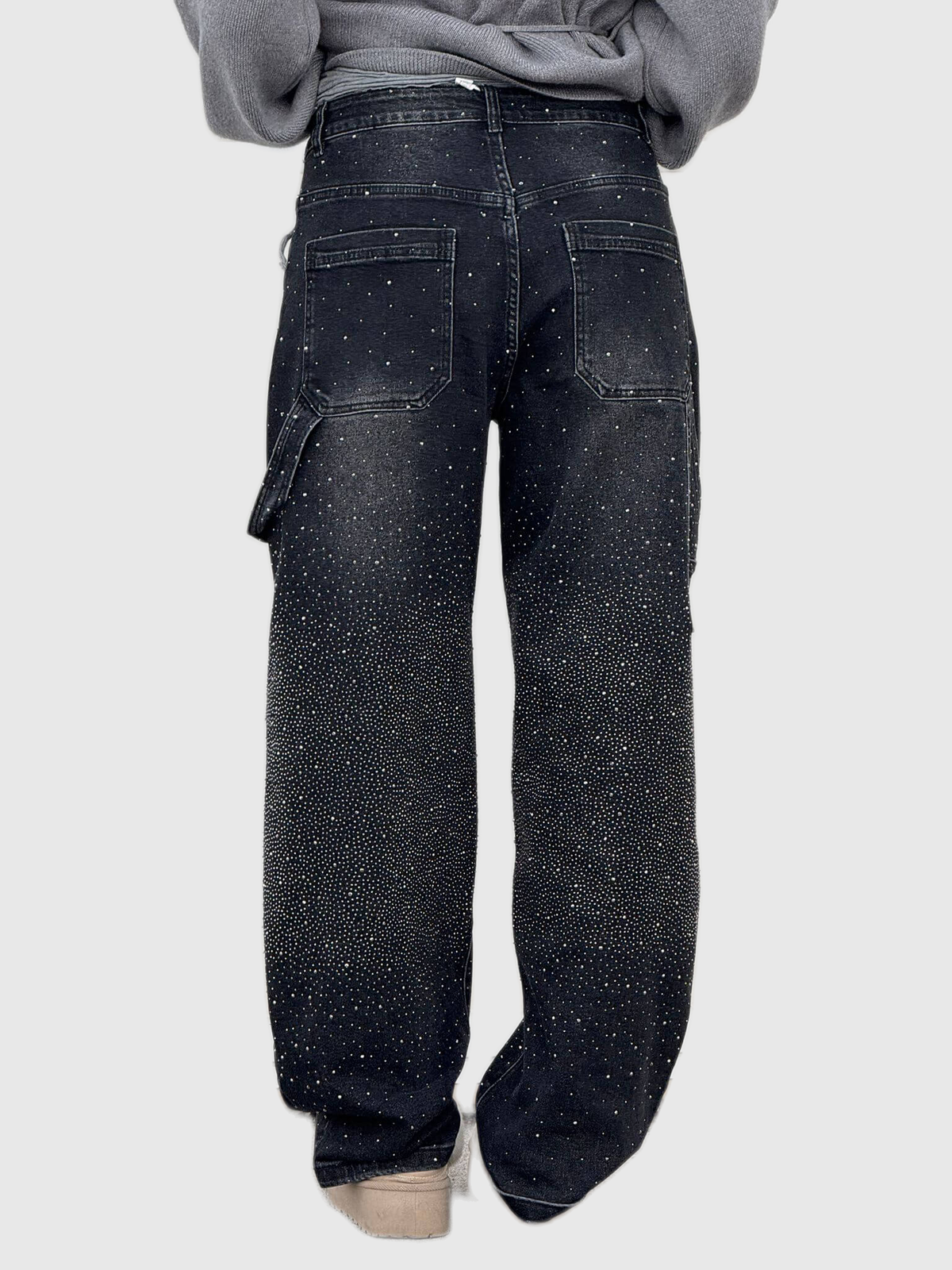 Embellished Balloon Leg Cargo Jeans