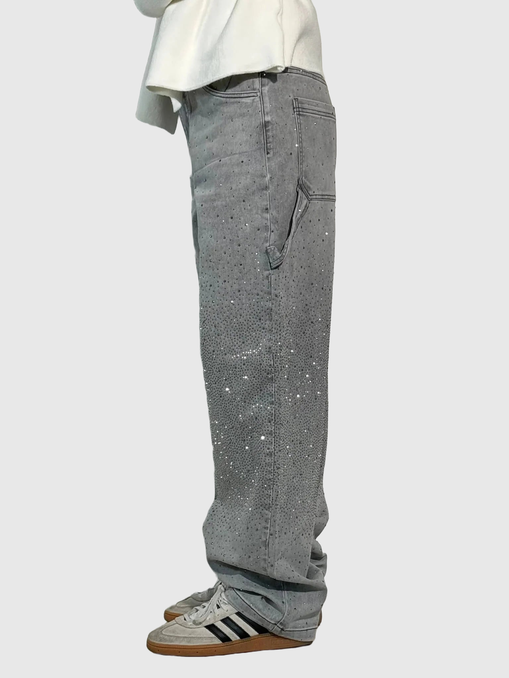 Embellished Balloon Leg Cargo Jeans