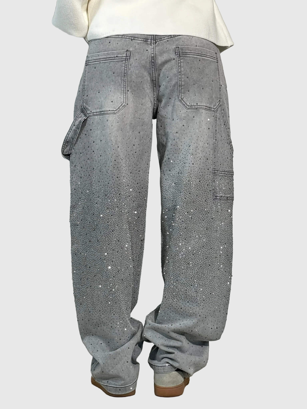 Embellished Balloon Leg Cargo Jeans