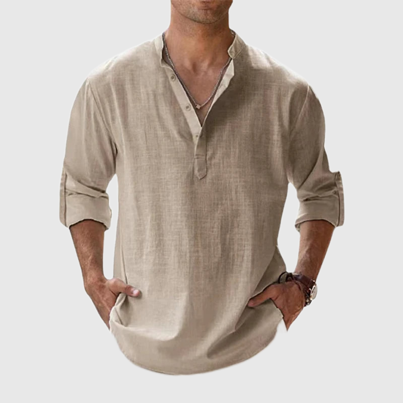 Relaxed Fit Henley Shirt