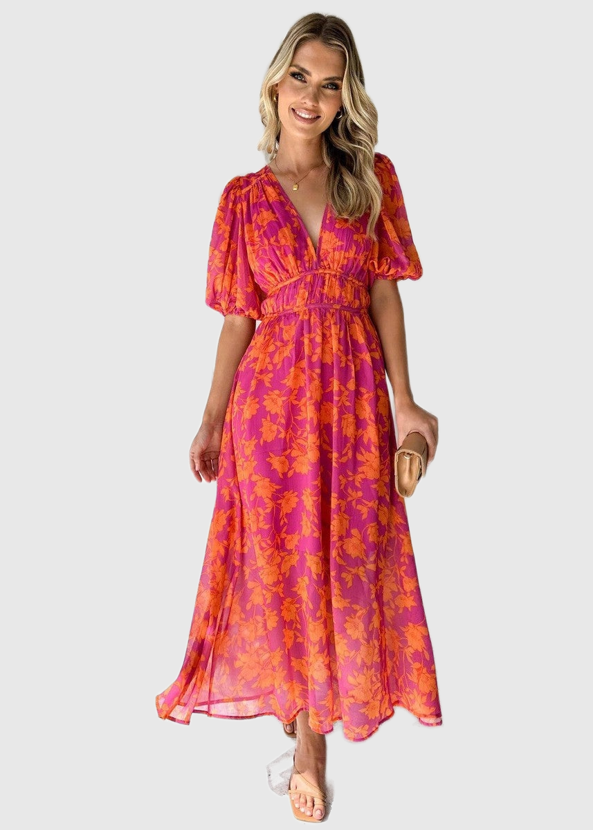 Floral V-Neck Maxi Dress