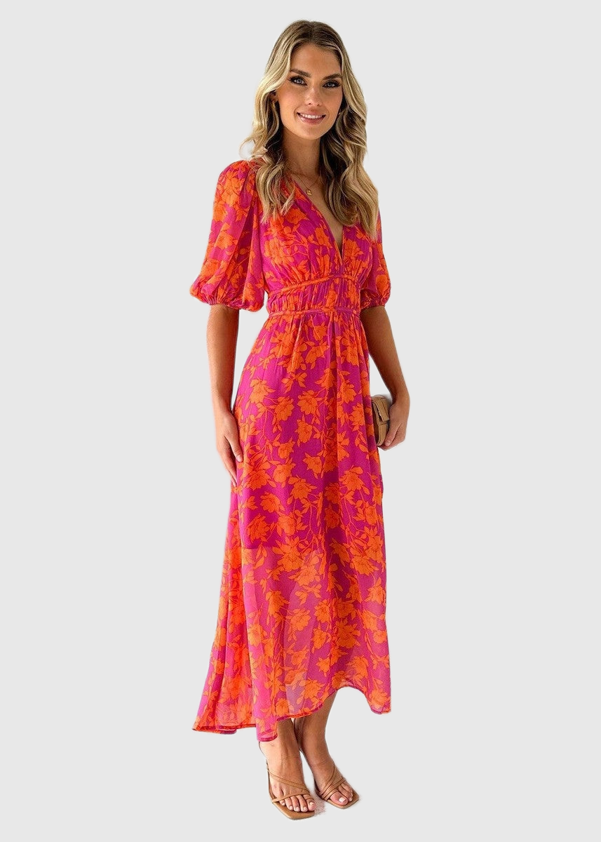 Floral V-Neck Maxi Dress