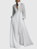 Long Sleeve Button Front Maxi Dress